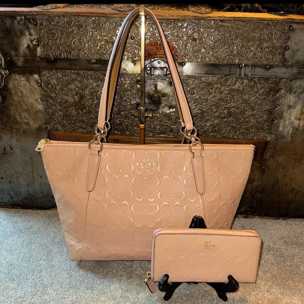 Coach Embossed Tote and Wallet - Picture 1 of 14